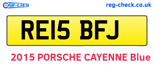RE15BFJ are the vehicle registration plates.