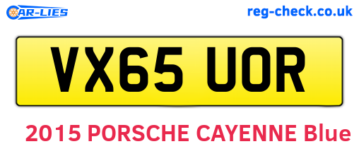 VX65UOR are the vehicle registration plates.