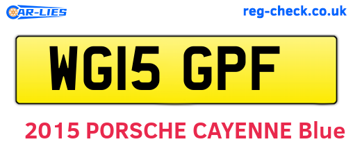 WG15GPF are the vehicle registration plates.