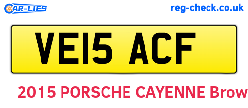 VE15ACF are the vehicle registration plates.