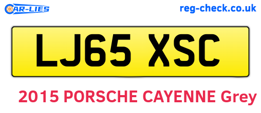 LJ65XSC are the vehicle registration plates.