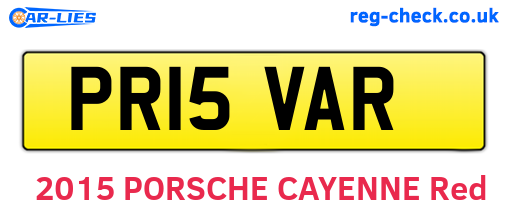 PR15VAR are the vehicle registration plates.