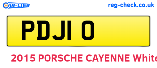 PDJ10 are the vehicle registration plates.