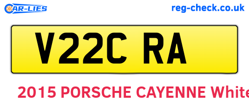 V22CRA are the vehicle registration plates.
