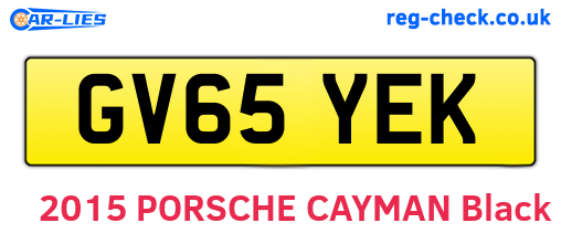 GV65YEK are the vehicle registration plates.