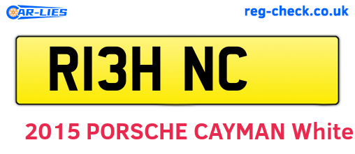 R13HNC are the vehicle registration plates.
