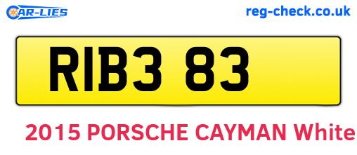 RIB383 are the vehicle registration plates.