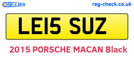 LE15SUZ are the vehicle registration plates.