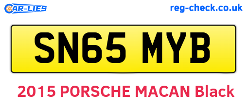 SN65MYB are the vehicle registration plates.