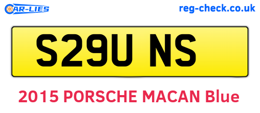 S29UNS are the vehicle registration plates.
