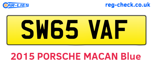 SW65VAF are the vehicle registration plates.