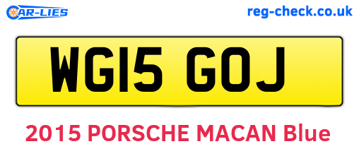 WG15GOJ are the vehicle registration plates.