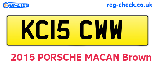 KC15CWW are the vehicle registration plates.