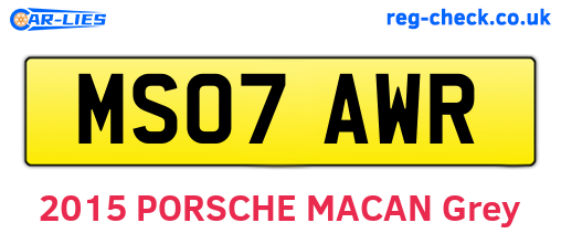 MS07AWR are the vehicle registration plates.