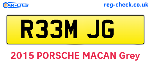 R33MJG are the vehicle registration plates.