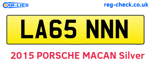 LA65NNN are the vehicle registration plates.