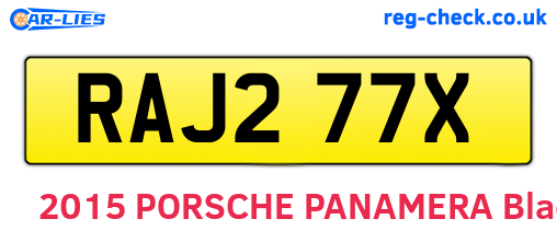 RAJ277X are the vehicle registration plates.