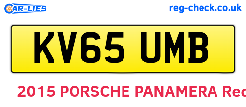 KV65UMB are the vehicle registration plates.