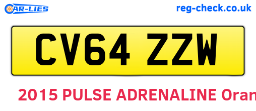CV64ZZW are the vehicle registration plates.