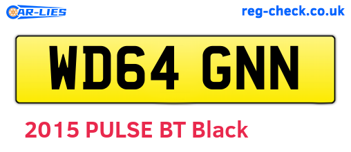 WD64GNN are the vehicle registration plates.