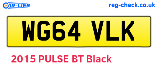 WG64VLK are the vehicle registration plates.