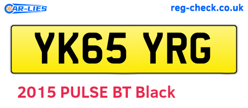 YK65YRG are the vehicle registration plates.