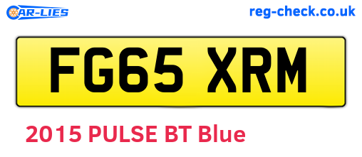 FG65XRM are the vehicle registration plates.