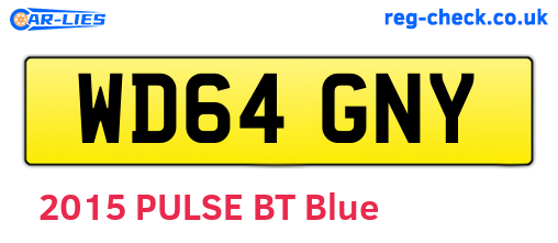 WD64GNY are the vehicle registration plates.
