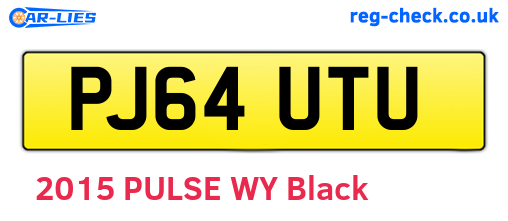 PJ64UTU are the vehicle registration plates.