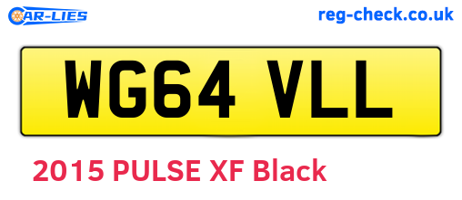 WG64VLL are the vehicle registration plates.