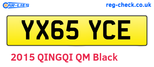 YX65YCE are the vehicle registration plates.