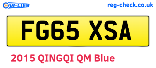 FG65XSA are the vehicle registration plates.