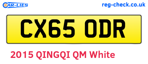 CX65ODR are the vehicle registration plates.