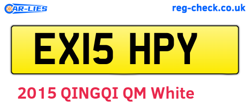 EX15HPY are the vehicle registration plates.