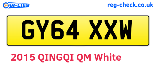 GY64XXW are the vehicle registration plates.