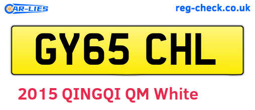 GY65CHL are the vehicle registration plates.