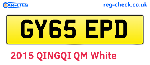 GY65EPD are the vehicle registration plates.