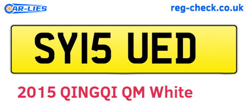 SY15UED are the vehicle registration plates.