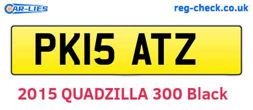 PK15ATZ are the vehicle registration plates.