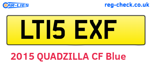 LT15EXF are the vehicle registration plates.