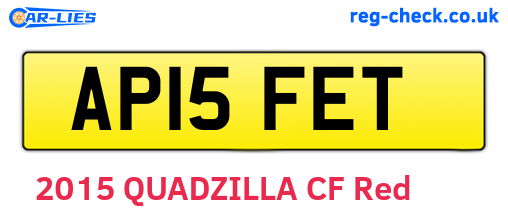 AP15FET are the vehicle registration plates.