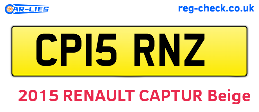 CP15RNZ are the vehicle registration plates.