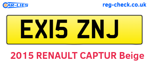 EX15ZNJ are the vehicle registration plates.