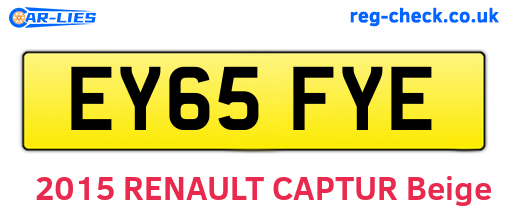 EY65FYE are the vehicle registration plates.