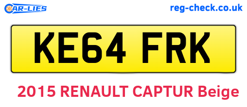 KE64FRK are the vehicle registration plates.