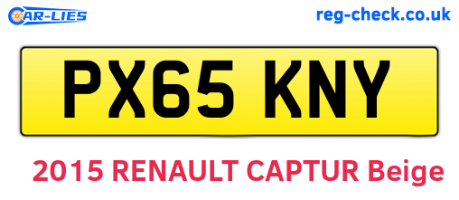 PX65KNY are the vehicle registration plates.