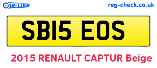 SB15EOS are the vehicle registration plates.