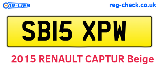 SB15XPW are the vehicle registration plates.