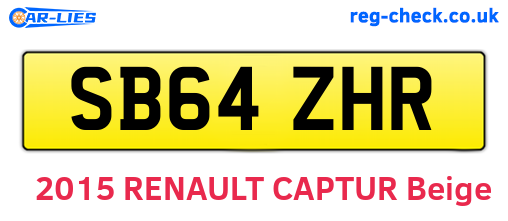 SB64ZHR are the vehicle registration plates.