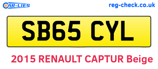 SB65CYL are the vehicle registration plates.